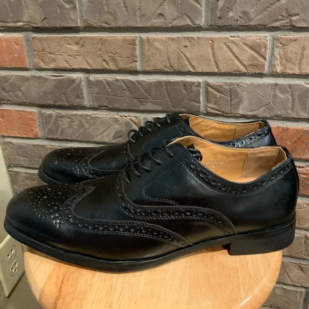 Santino Luciano Style C-391 Men's Black Oxford Dress Shoes Size 10.5
